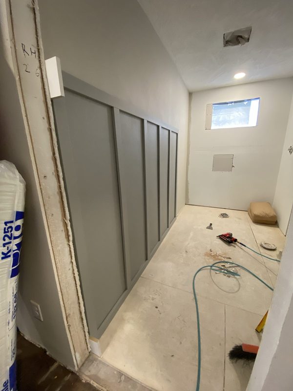 Hallway built in primed and ready for finish